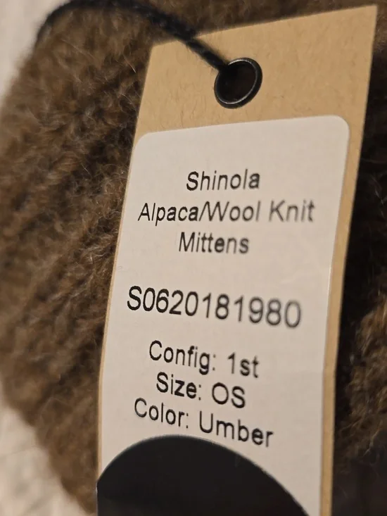 Shinola Alpaca Wool Knit Mittens - Picture 2 of 4